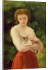 Country Girl and her Kitten by Charles Landelle