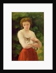 Country Girl and her Kitten by Charles Landelle