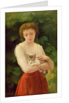 Country Girl and her Kitten by Charles Landelle