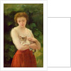 Country Girl and her Kitten by Charles Landelle