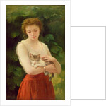 Country Girl and her Kitten by Charles Landelle
