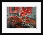 Tulips in a Red Dining Room by Susan Ryder