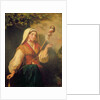 Young Woman Spinning Wool by Abraham Solomon