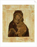 Virgin of the Don embracing the blessing Christ Child, Russian icon, 17th century by School Russian