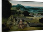 The Rest on the Flight into Egypt c.1518-24 by Joachim (workshop of) Patinir