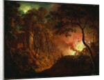 Cottage on Fire, c.1786-87 by Joseph Wright of Derby