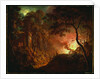 Cottage on Fire, c.1786-87 by Joseph Wright of Derby