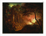 Cottage on Fire, c.1786-87 by Joseph Wright of Derby
