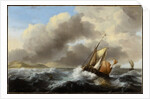 Fishing Vessels Offshore in a Heavy Sea, 1864 by Ludolf I Backhuysen