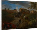 Coach and Travelers at Madonna del Riposo Near Rome by Pieter van Bloemen
