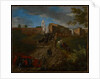 Coach and Travelers at Madonna del Riposo Near Rome by Pieter van Bloemen