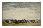 Vacationers on the Beach at Trouville, 1864 by Eugene Louis Boudin