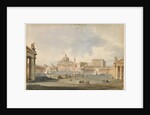 View of Saint Peter's Square and Basilica in Rome, c. 1846 by Ippolito Caffi