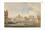 View of Saint Peter's Square and Basilica in Rome, c. 1846 by Ippolito Caffi