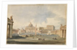 View of Saint Peter's Square and Basilica in Rome, c. 1846 by Ippolito Caffi