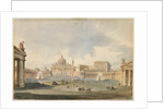 View of Saint Peter's Square and Basilica in Rome, c. 1846 by Ippolito Caffi