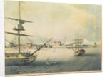 View of New York from 'Le Jupiter' of 74 Guns Lying at Anchor in the North River, 1794 by Archibald Robertson