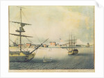 View of New York from 'Le Jupiter' of 74 Guns Lying at Anchor in the North River, 1794 by Archibald Robertson