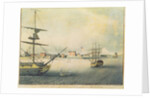 View of New York from 'Le Jupiter' of 74 Guns Lying at Anchor in the North River, 1794 by Archibald Robertson