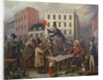 Auction in Chatam Street, New York, 1843 by E. Didier