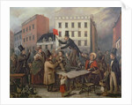Auction in Chatam Street, New York, 1843 by E. Didier