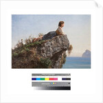 Young girl on a rock in Sorrento, 19th century by Filippo Palizzi