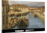 View of Naviglio Canal from the San Marco Bridge in Milan, 1834 by Giuseppe Canella