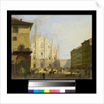 View of Piazza Duomo in Milan, 1819-28 by Giovanni Migliara