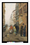 A street in Milan, 1881 by Luigi Rossi