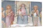 Madonna and Child, Angel Gabriel, Saint John the Baptist, Saint Ambrose, Saint Bernard by Italian School