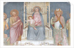 Madonna and Child, Angel Gabriel, Saint John the Baptist, Saint Ambrose, Saint Bernard by Italian School