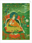 Thangka painting showing a Father of the Yellow Hat sect of Lamaism, Gelupga Lama, c.1700-1825 by School Tibetan