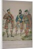 Triple portrait of John Chisholm, Colin Stewart Cameron and John Cameron, men of the Clan Chisholm and Clan Cameron. by Kenneth Macleay