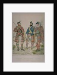 Triple portrait of John Chisholm, Colin Stewart Cameron and John Cameron, men of the Clan Chisholm and Clan Cameron. by Kenneth Macleay