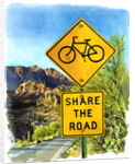 Share the Road, Gates Pass, 2004 by Lucy Masterman