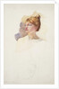 Sketch of female head by Samuel Isham