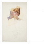 Sketch of female head by Samuel Isham