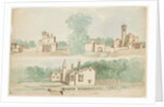 Three architectural sketches of villas by Charles Cromwell Ingham