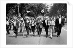 The March on Washington: Marchers Wearing Hats Carry Puerto Rican Flags Down Constitution Avenue, 29th August 1963 by Nat Herz