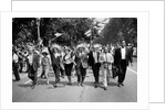 The March on Washington: Marchers Wearing Hats Carry Puerto Rican Flags Down Constitution Avenue, 29th August 1963 by Nat Herz