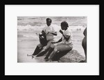 2 Women with Drinks Relaxing at the Ocean Edge, Untitled 13, c.1953-64 by Nat Herz