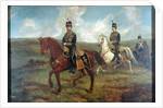 The Prince of Wales with Lieutenant Colonel Valentine Baker reviewing the 10th Hussars, Aldershot, 8th September 1871, c.1871 by Francis Grant