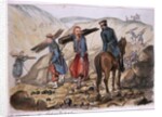 A ravine of Sebastopol after the explosion in the mamelon vert: a Zouave collects wood from the remains by George Cadogan