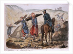 A ravine of Sebastopol after the explosion in the mamelon vert: a Zouave collects wood from the remains by George Cadogan
