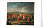 Lady Louisa Lennox with her husband’s Regiment, 25th Regiment of Foot, with Lord George Lennox beside her, and Fort St Philip, Port Mahon, in the background, c.1771 by Giuseppe Chiesa