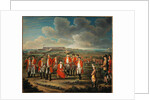 Lady Louisa Lennox with her husband’s Regiment, 25th Regiment of Foot, with Lord George Lennox beside her, and Fort St Philip, Port Mahon, in the background, c.1771 by Giuseppe Chiesa