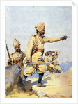Soldiers of the 24th Punjabis Malikdin Khel and Subadar, Jay Sikh by Alfred Crowdy Lovett