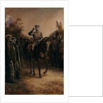 General Lord Kitchener saluting as he rides past Boer leaders who stand, doffing their hats, 1902 by Johann Nepomuk Schonberg