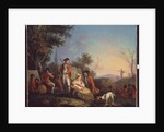 British infantrymen of a royal regiment in an encampment, 1760 circa by Unknown Artist