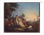 British infantrymen of a royal regiment in an encampment, 1760 circa by Unknown Artist